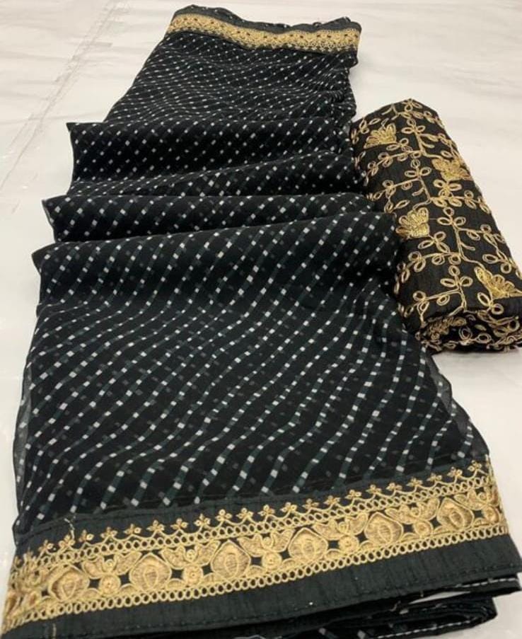Mahek 80 New Eclusive Wear Designer Fancy Georgette Leheriya Saree Collection